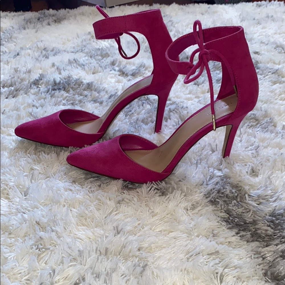 Elegant Pink Suede Women's Heels